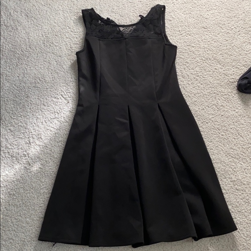 black and lace dress